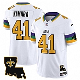 Men's New Orleans Saints #41 Alvin Kamara White 2024 F.U.S.E. Vapor Limited Stitched Jersey,baseball caps,new era cap wholesale,wholesale hats